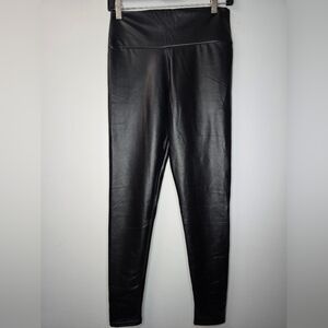 Women's Black Faux Leather Winter Pleather Pants Size S